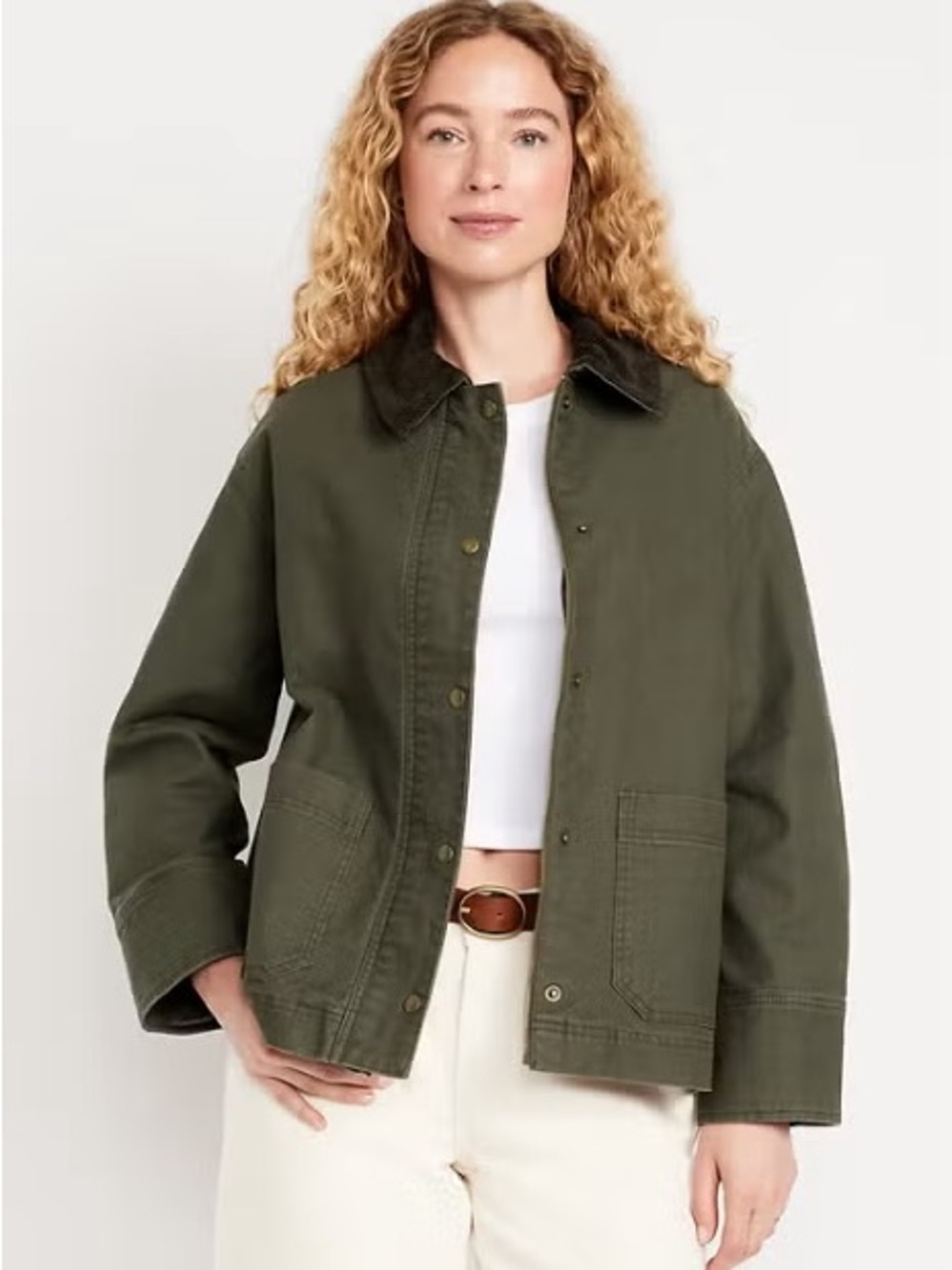 Old Navy Olive Canvas Barn Jacket in Heritage Green
